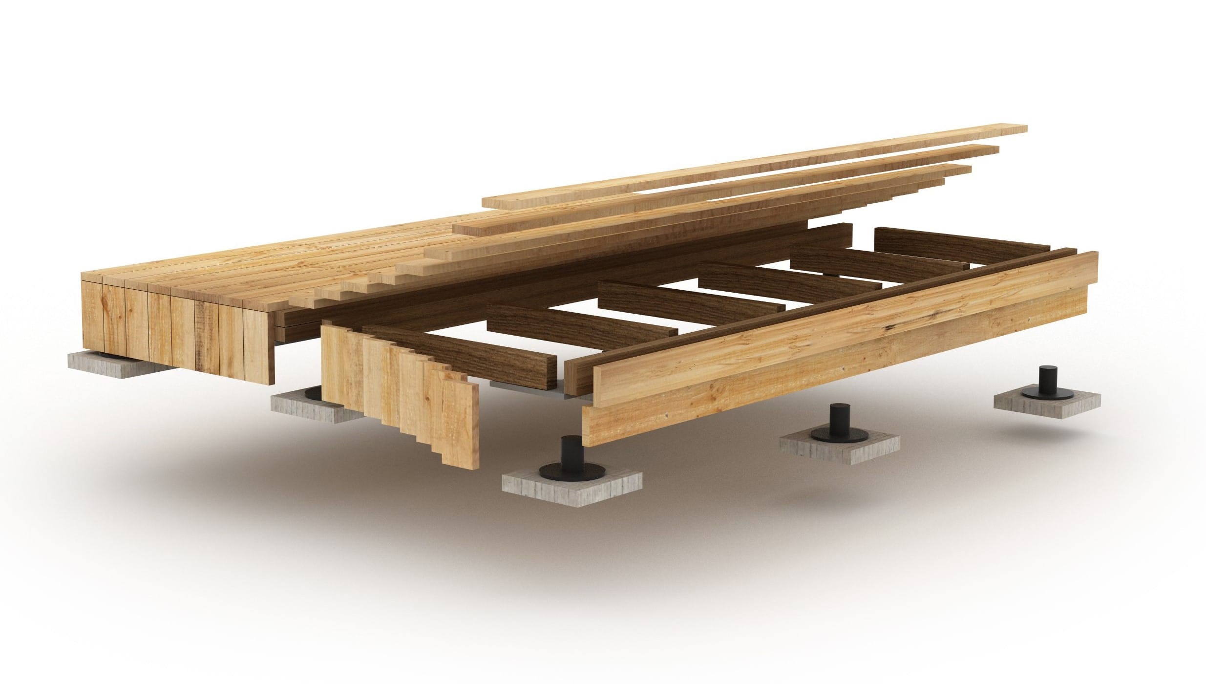 Terassi Patio modern lehtikuusiterassi rajaytys