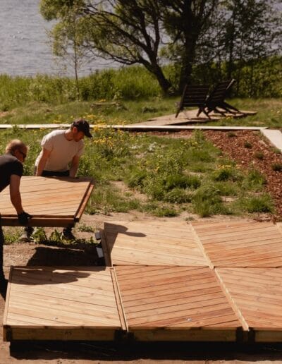 Patio Diagonal terassin elementtien asennus