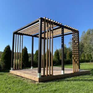 Moderni mustaruskea pergola